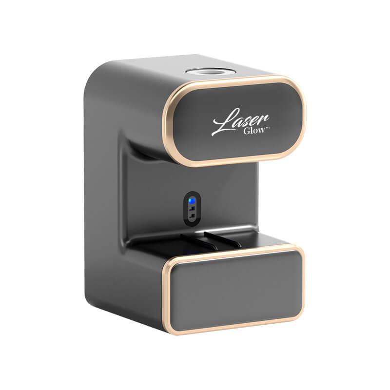 Automatic LaserGlow toothpaste dispenser with UV light for safer and cleaner oral hygiene.