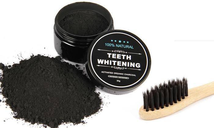 Natural LaserGlow charcoal whitening powder for deep cleaning and stain removal.