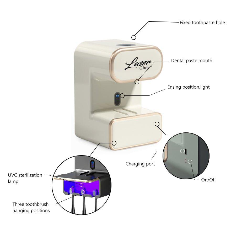 UV light sanitizer in LaserGlow automatic dispenser for added protection against bacteria.