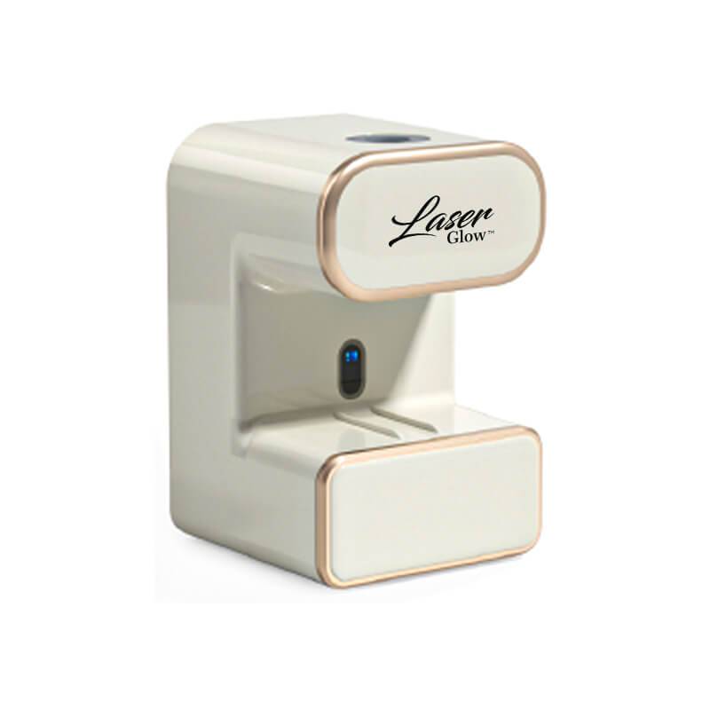 LaserGlow automatic toothpaste dispenser with UV light technology for enhanced hygiene.